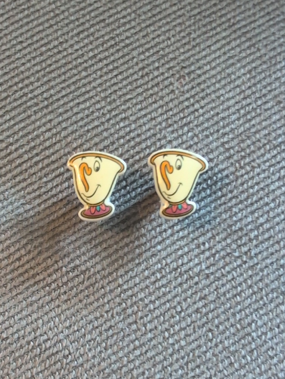 Beauty & The Beast Chip Enamel Stud Earrings